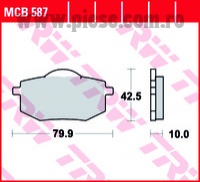 Set placute frana fata TRW MCB587 - Yamaha XV 535 H Virago (88-94) - XV 535 N Virago (988-93) 4T 535cc